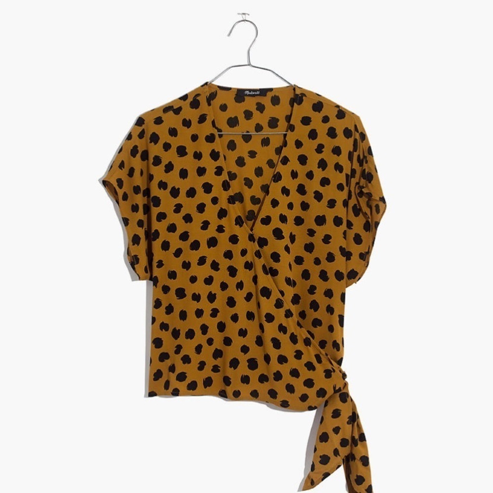MADEWELL Sash-Tie Wrap Top in Painted Spots Size XS - Picture 3 of 10